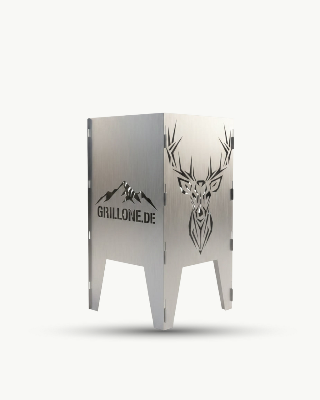 The Only One Feuertonne Hirsch 75 cm – Feuerstelle aus Edelstahl mit Hirschmotiv für Garten & Terrasse