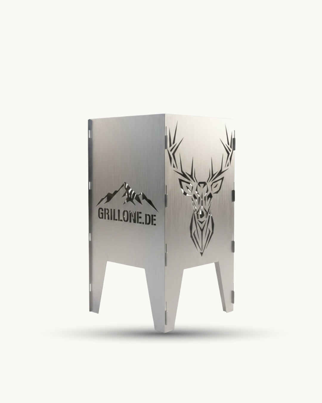 The Only One Feuertonne Hirsch 75 cm – Feuerstelle aus Edelstahl mit Hirschmotiv für Garten & Terrasse